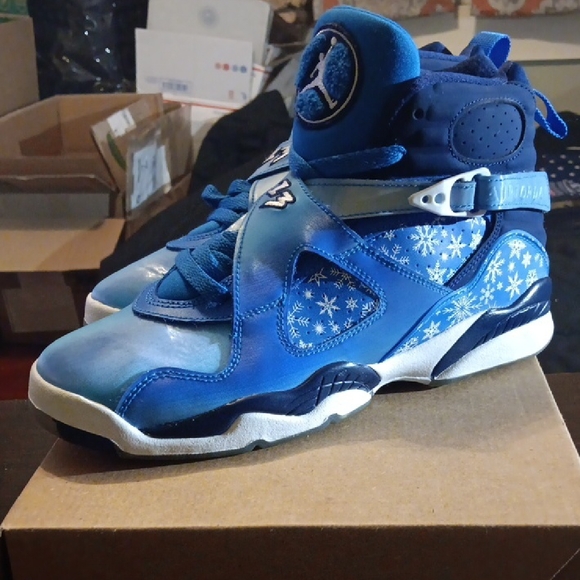 Jordan 8 Retro (GS) Snow Blizzard Sneakers Men 7Y Womens 8.5 Worn Once - Picture 2 of 9